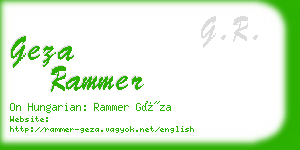 geza rammer business card